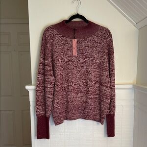 Hannah Childs Extra Fine Merino Wool Cotton Blend Mock Neck Sweater NWT Large